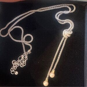 SS &18K gold pearl knot necklace. Made in Italy
